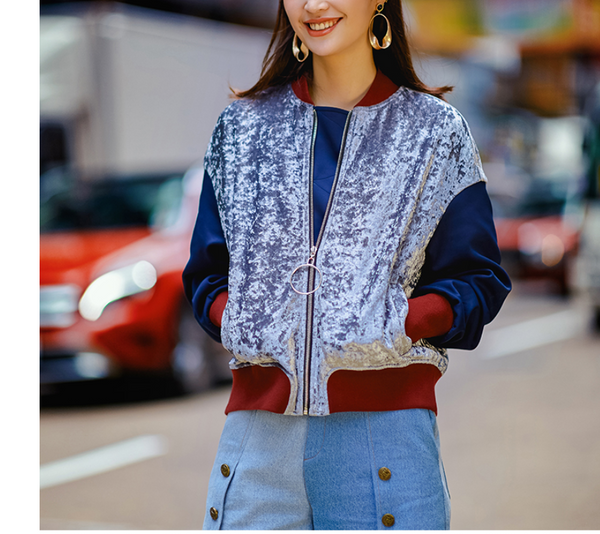 8GIRLS COLORBLOCK VELOUR TRACK JACKET - boopdo