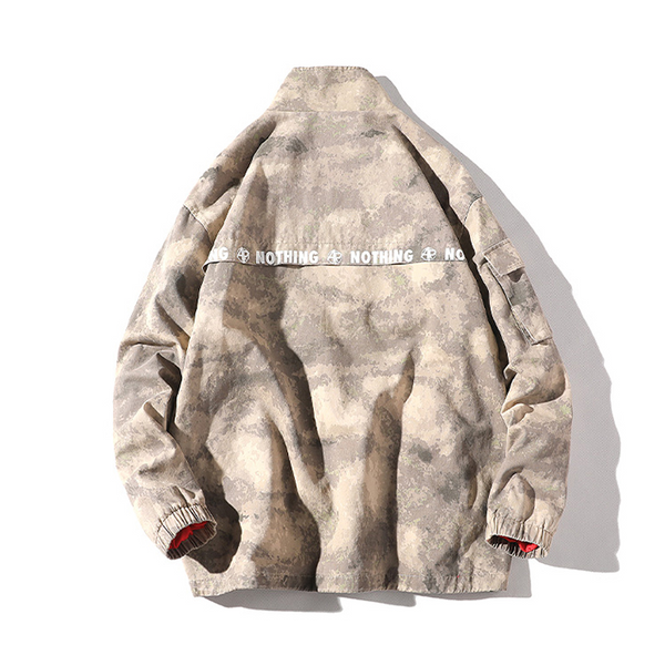 ADAM FREAKO ACEREAPER STAND COLLAR PULLOVER COAT IN DESERT CAMO - boopdo