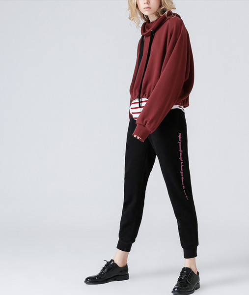 TOYOUTH ROLL NECK CROPPED SWEATSHIRT - boopdo