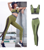 MIP ACTIVE MESH PANEL SIDE KNIT LEGGINGS WITH MESH PANEL BRA - boopdo