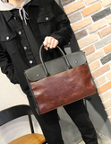 DERRO OZZA FAUX LEATHER BRIEFCASE HANDBAG IN BROWN - boopdo