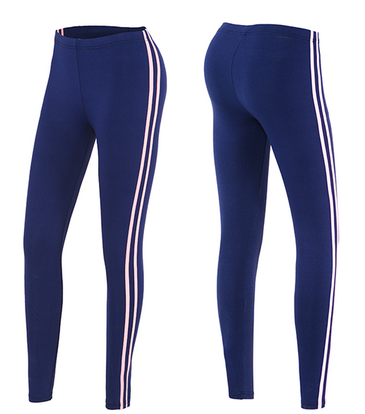 MIP GYM LEGGINGS WITH CONTRAST DOUBLE STRIPE - boopdo