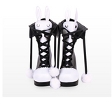 COSBY FILAY GOTHIC LOLITA PUNK FUR BALL DECORATED BOOTIES - boopdo