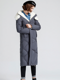 TOYOUTH LONGLINE DOWN FILLED COAT IN GREY BLACK 8630912005 - boopdo