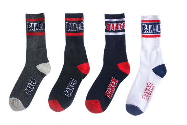 ACALEN TWO PACK BAKER PRINT SPORTS STYLE SOCKS - boopdo