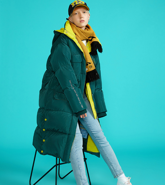 TOYOUTH OVERSIZED LONGLINE PUFFER COAT WITH SIDE DETAIL - boopdo