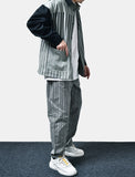 DISQUIT ACEREAPER VERTICAL STRIPE PRINT CASUAL TRACK PANTS - boopdo