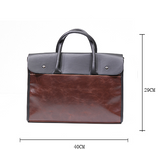 DERRO OZZA FAUX LEATHER BRIEFCASE HANDBAG IN BROWN - boopdo