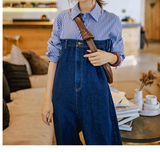 8GIRLS CONTRAST STITCH DENIM JUMPSUIT - boopdo