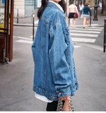 8GIRLS DESIGN LONGLINE DENIM JACKET - boopdo