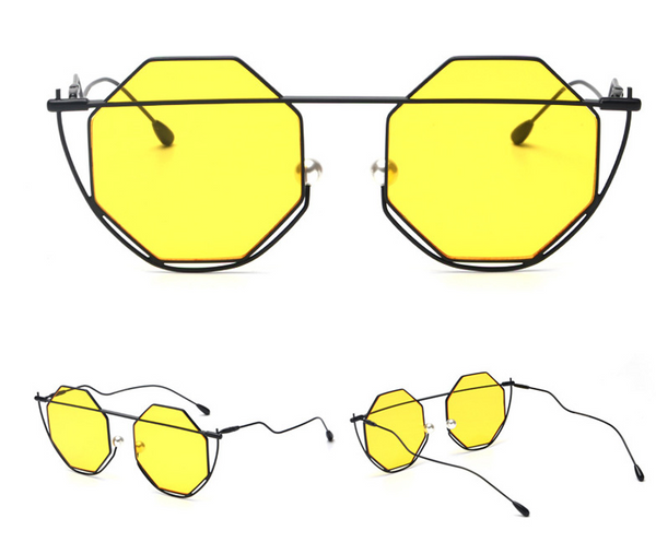 LACCOIZ DILALIA CONCAVE HEXAGONAL SUNGLASSES - boopdo