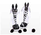 COSBY FILAY GOTHIC LOLITA PUNK FUR BALL DECORATED BOOTIES - boopdo