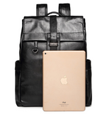 COAC ROPO FAUX LEATHER TRENDY CASUAL BACKPACK IN BLACK - boopdo