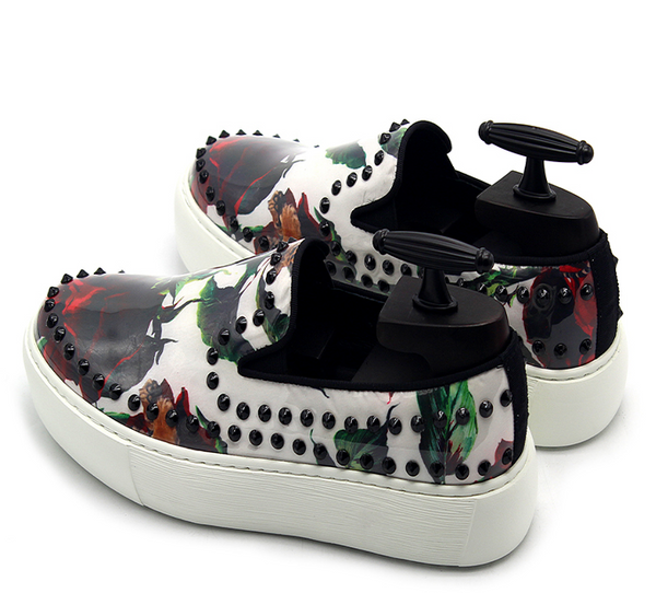 JINIWU VANGUARD HAND PAINTED THICK SOLE CASUAL SNEAKER WITH RIVET - boopdo