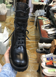 LUXE SEVEN DESIGN LACE UP HIKER BOOTS IN BLACK - boopdo