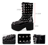 KEZPO COSBY GOTHIC WEDGED PLATFORM HANDMADE BOOTS IN BLACK - boopdo