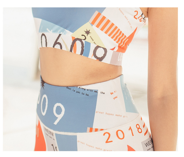 BOOPDO DESIGN ALL OVER PRINT SPORTS BRA AND LEGGINGS CO ORD - boopdo