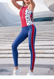 MIP TRAINING COLORBLOCK LEGGINGS IN BLUE AND RED - boopdo