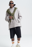 SHOTE SINN HE ON THE EDGE VELVET HOODED SWEATER WITH KANGAROO POCKET - boopdo