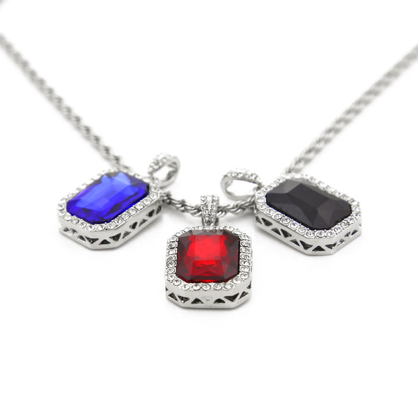 HIPSTER SAVAGE FREE STYLE MINI GEM DIAMOND NECKLACE - boopdo