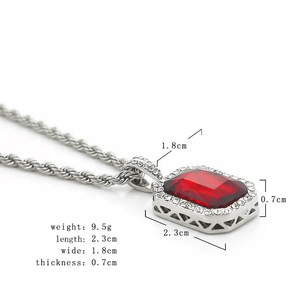 HIPSTER SAVAGE FREE STYLE MINI GEM DIAMOND NECKLACE - boopdo