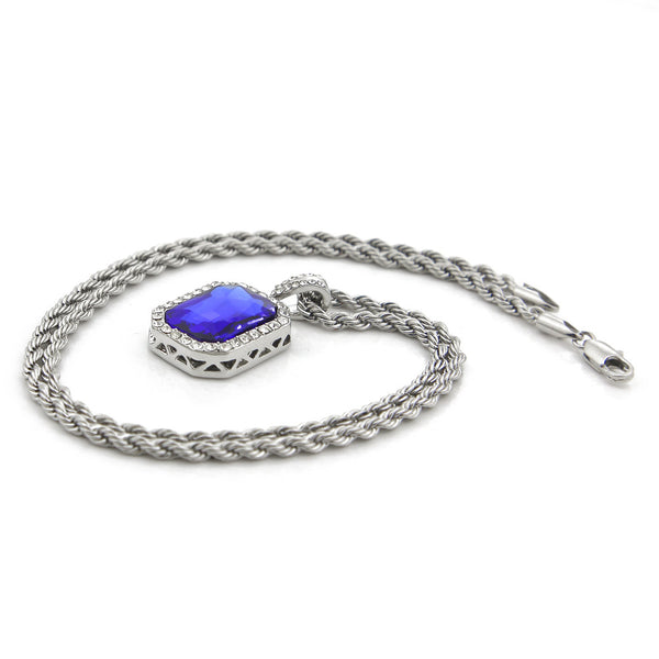 HIPSTER SAVAGE FREE STYLE MINI GEM DIAMOND NECKLACE - boopdo
