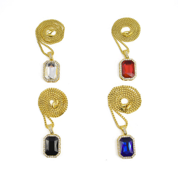 HIPSTER SAVAGE FREE STYLE MINI GEM DIAMOND NECKLACE - boopdo