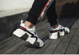 TYT TRENDY CHUNKY SOLE TRAINERS WITH CONTRAST SWOOSH DETAIL - boopdo