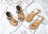 BOOPDO DESIGN BEACH SANDALS WITH PEARL EMBELLISHED STRAPS - boopdo