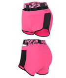 MIP 3 INCH BRANDED STRETCH WAISBAND SHORTS IN PINK - boopdo