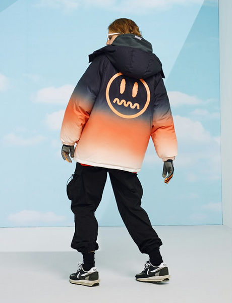 BEASTER SUZA FIRO GHOST FACE EMOJI HOODED DOWN JACKET - boopdo