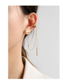 UZL DESIGN EAR CUFF AND CHAIN LINK DETAIL EARRINGS IN GOLD PLATED - boopdo