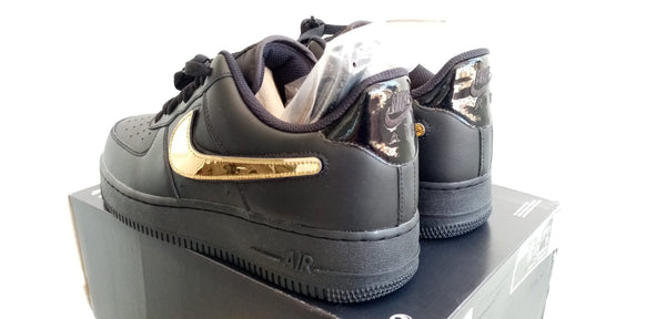 NIKE AIR FORCE 1 LOW REMOVABLE SWOOSH BLACK GOLD CT2252 001 - boopdo