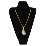 RAZEEF STAINLESS STEEL BOXING GLOVES NECKLACE IN GOLD - boopdo