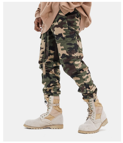 YOMOTA OTE BTW CAMO CASUAL CARGO SWEATPANTS - boopdo