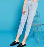 TOYOUTH HIGH WAIST DAILY MOM JEANS IN WASH BLUE - boopdo