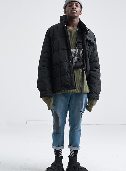 STONE SINN HE ON THE EDGE SOMEDNE DESIGN HIGH NECK DOWN JACKET - boopdo