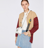 TOYOUTH CHECK DETAIL JERSEY BOMBER JACKET - boopdo
