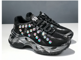 OPXO DRULO GRAFFITI CHUNKY SOLE CASUAL SNEAKER WITH RHINESTONES - boopdo