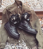 NESERV JULIUS HYPE BEAST NESSER LEATHER SNEAKER BOOTS WITH SKI GLASSES - boopdo