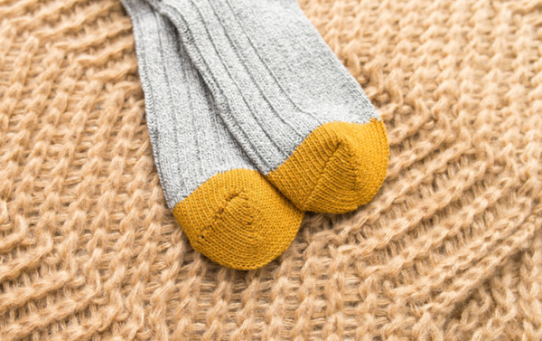 ACALEN WOOL BLEND SOCKS WITH RETRO WIDE STRIPE FOUR PACK - boopdo