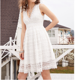 ARTKA LACE MINI DRESS IN WHITE - boopdo