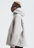 SHOTE SINN HE ON THE EDGE VELVET HOODED SWEATER WITH KANGAROO POCKET - boopdo