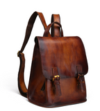 THE BIG GIRLS BODO TRAVEL LEATHER BACKPACK IN BROWN - boopdo