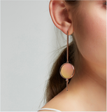LITTLE JOYS STERLING SILVER GOLD PLATED ASYMMETRIC ABSTRACT SHAPES EARRINGS - boopdo