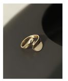 UZL DESIGN GOLD PLATED OPEN END TWIST RING - boopdo