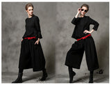 C4MORE HIPSTER MASTER YODA DESIGN WIDE LEG PANTS WITH RED BELT - boopdo