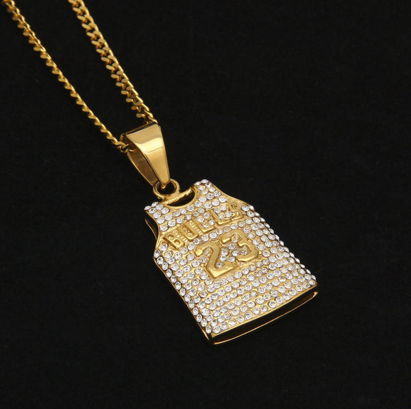 TREVOR MUZA BULLS NUMBER 23 DIAMOND JERSEY DESIGN BASKETBALL NECKLACE - boopdo