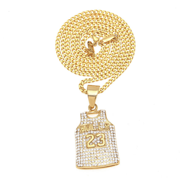 TREVOR MUZA BULLS NUMBER 23 DIAMOND JERSEY DESIGN BASKETBALL NECKLACE - boopdo