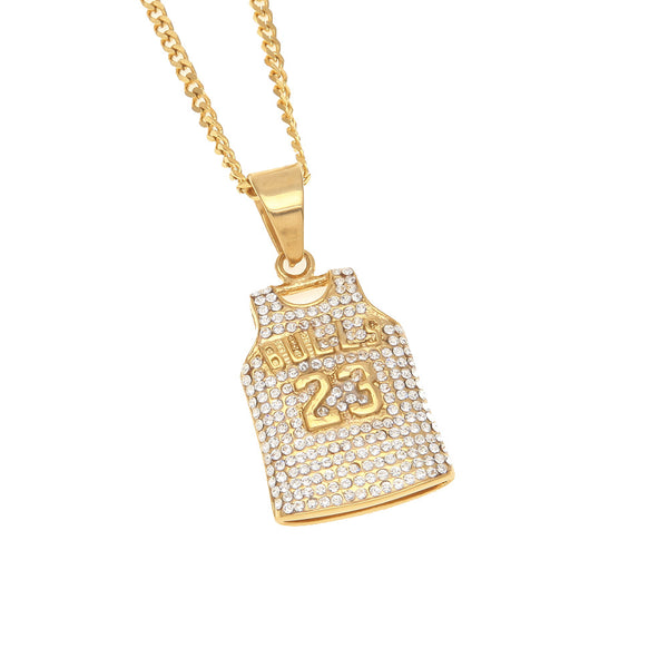 TREVOR MUZA BULLS NUMBER 23 DIAMOND JERSEY DESIGN BASKETBALL NECKLACE - boopdo